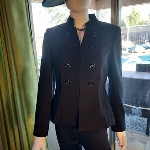Tahari by Arthur S. Levine Military Style Polyblend Double Breasted Dress Jacket